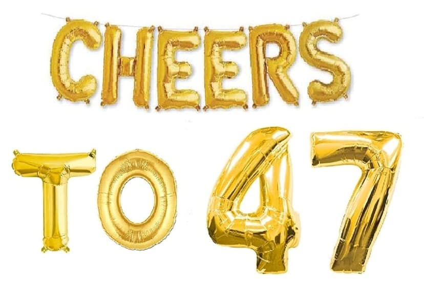 Partyzon Gold Cheers to Birthday Foil Balloon Combo Party Decoration for Anniversary Celebration 16 Inches
