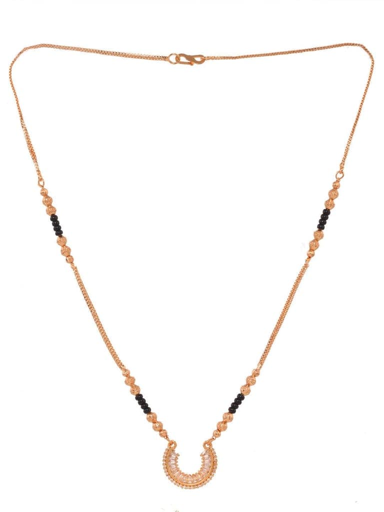 Gold Plated White AD Studded & Beaded Pendant Mangalsutra COMBO view 3
