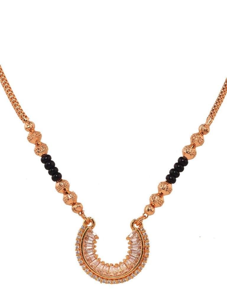 Gold Plated White AD Studded & Beaded Pendant Mangalsutra COMBO view 6