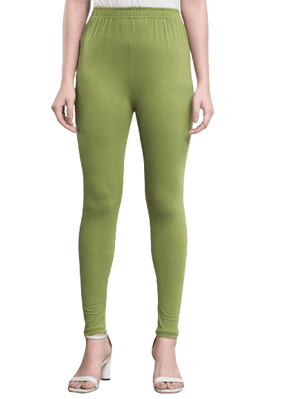 SOFT COLORS Women's Skinny Fit Ethnic Wear Ankle Length Leggings (Mehandi Color)