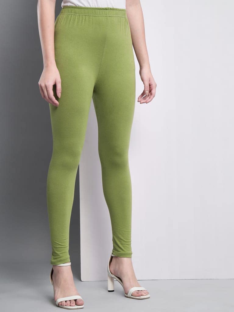 SOFT COLORS Women's Skinny Fit Ethnic Wear Ankle Length Leggings (Mehandi Color) view 2