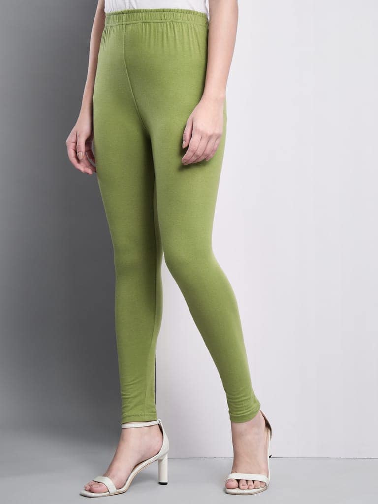 SOFT COLORS Women's Skinny Fit Ethnic Wear Ankle Length Leggings (Mehandi Color) view 6