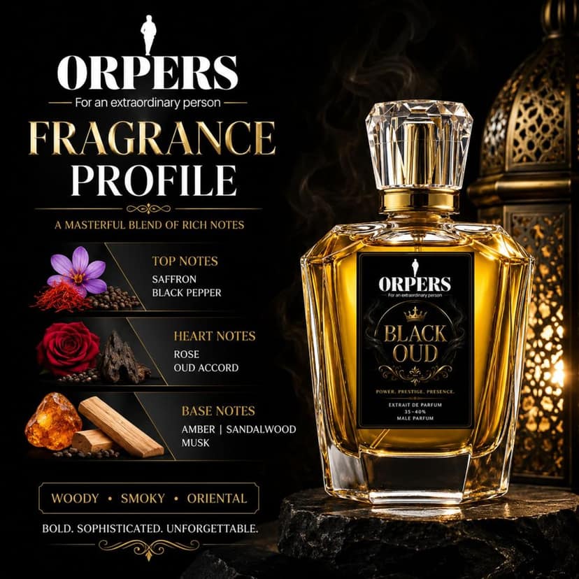 ORPERS Black Oud Extrait de Parfum for Men | Luxury Oud Perfume 100ml view 4