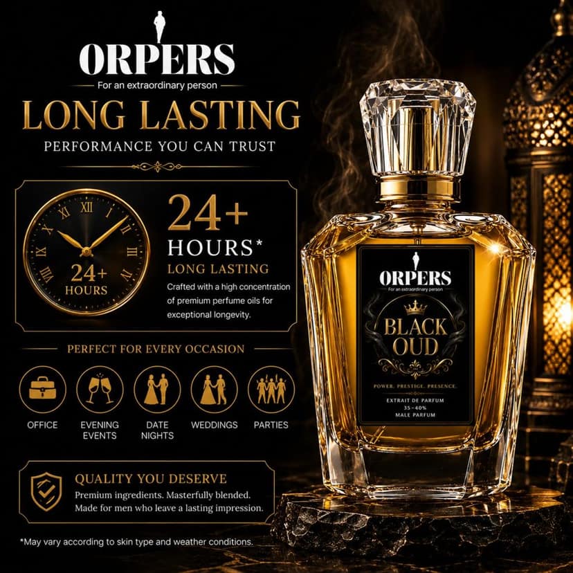 ORPERS Black Oud Extrait de Parfum for Men | Luxury Oud Perfume 100ml view 5