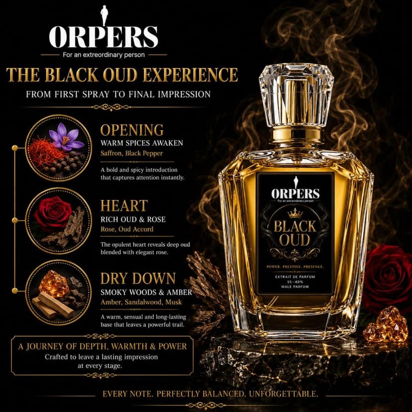 ORPERS Black Oud Extrait de Parfum for Men | Luxury Oud Perfume 100ml view 7