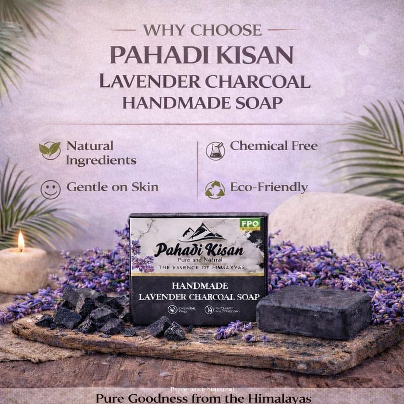 Lavender Charcoal Soap 100 gm view 2