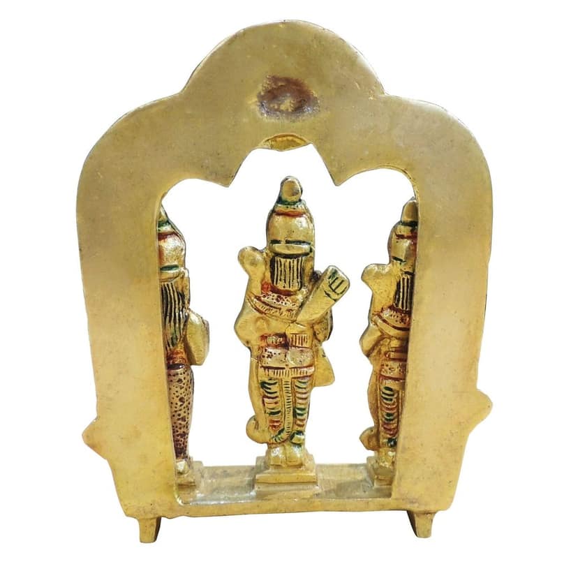 Brass Ram Darbar Idol Set for Mandir & Home Puja | Religious Gift Item, Height : 5 Inch (BSMAS131 Y) view 3