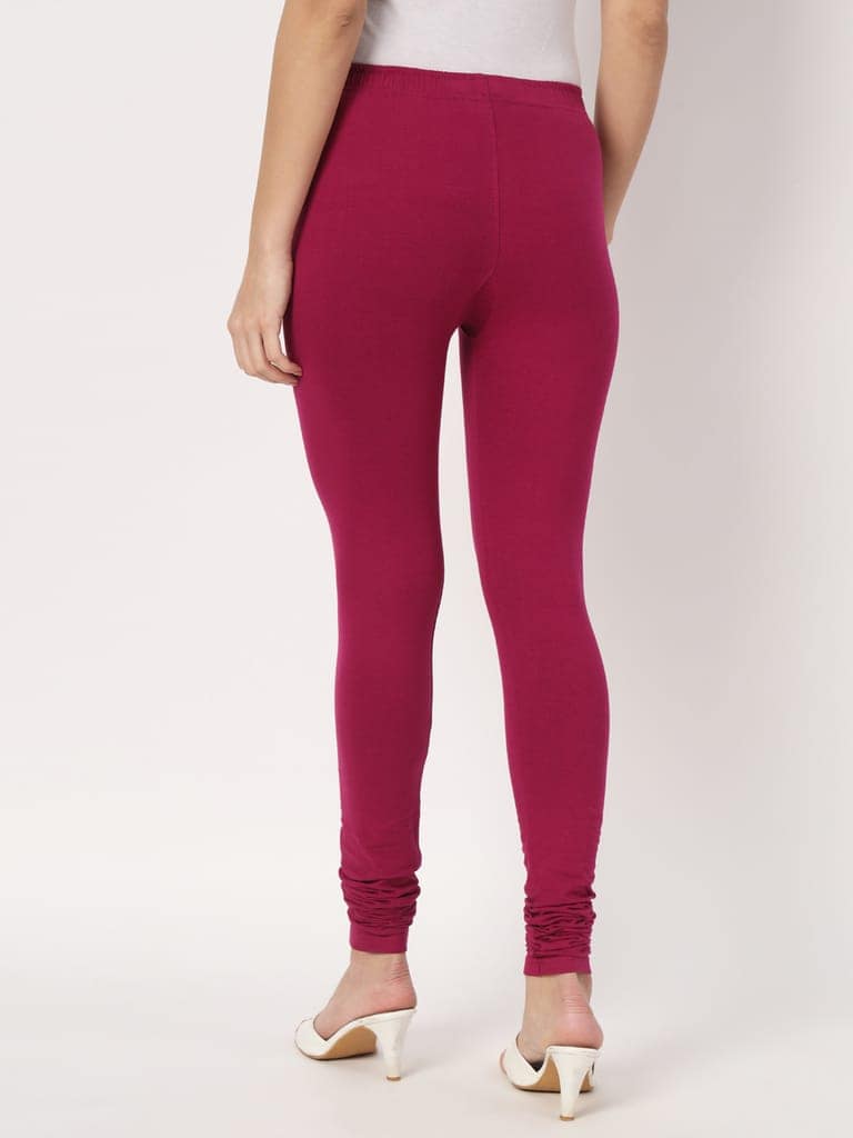 SOFT COLORS Women's Skinny Fit Ethnic Wear Churidar Leggings (Dark Purple) view 3
