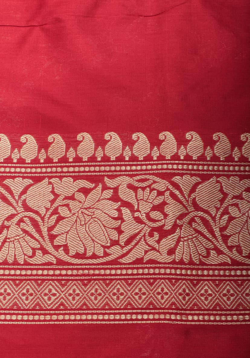 Exquisite Kadhuwa Jungla Alfi Leheria Saree in Blood Red | SILK MARK CERTIFIED view 5