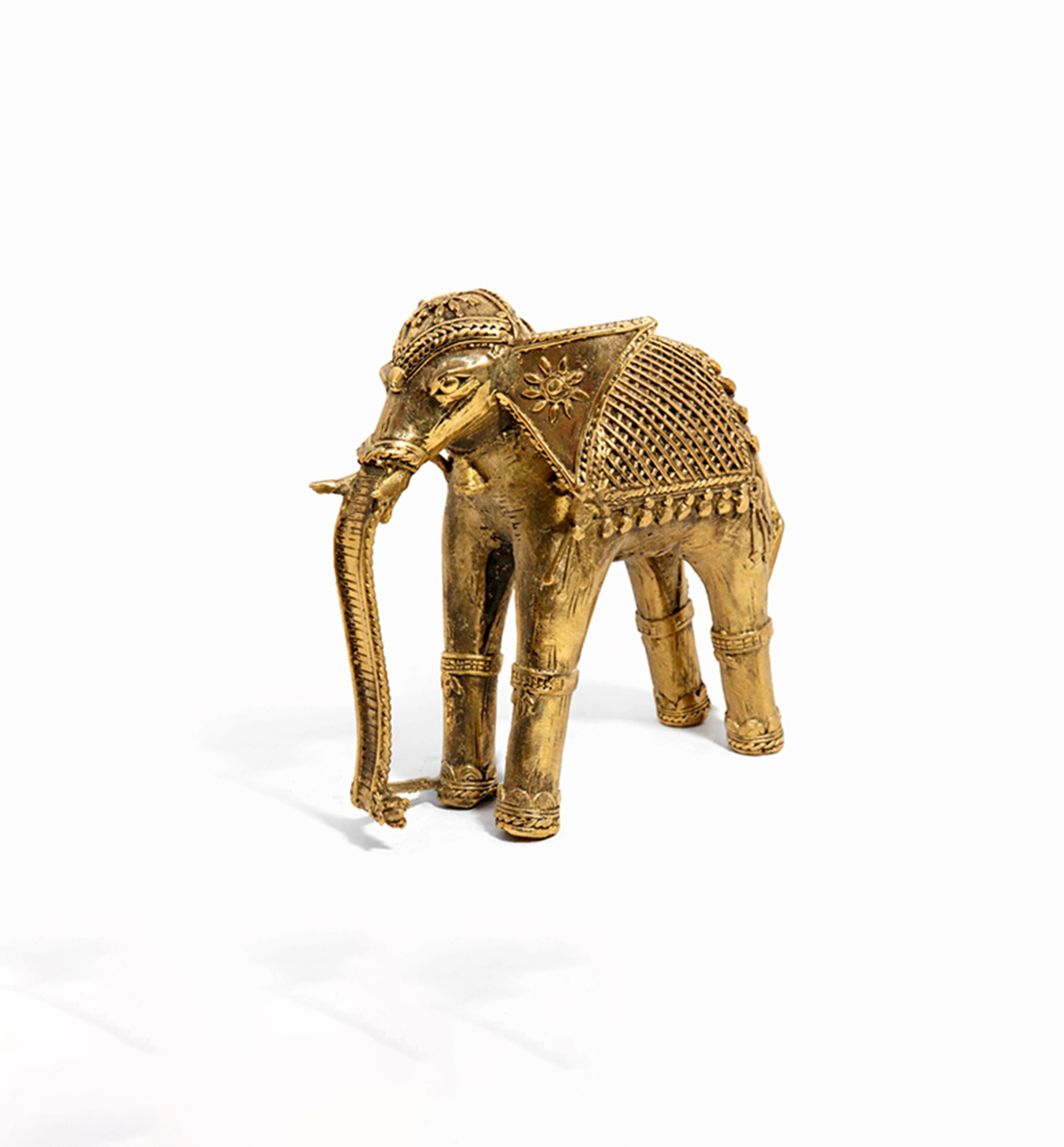 Handcrafted Brass Elephant with Lotus Showpiece – Medium (Bhareva Craft) view 6