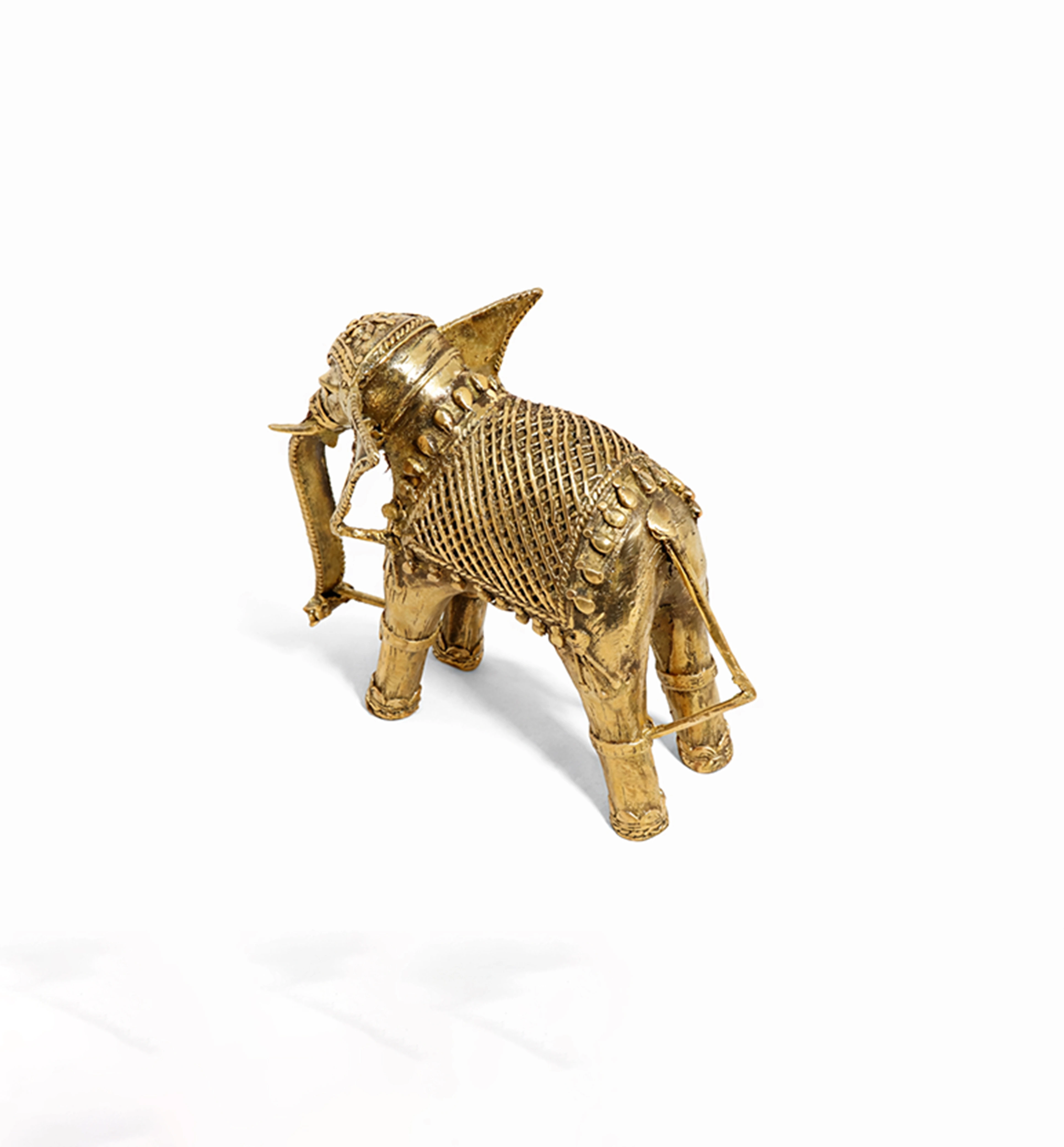 Handcrafted Brass Elephant with Lotus Showpiece – Medium (Bhareva Craft) view 7