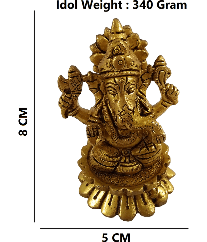 Apna Rudraksha Brass Lord Ganesha Idol ( 8 cm ) view 2