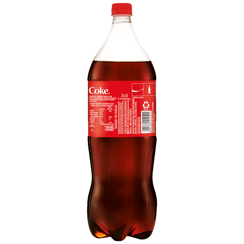 Coca Cola Original Taste Soft Drink - Refreshing, 2 L Pet Bottle view 2