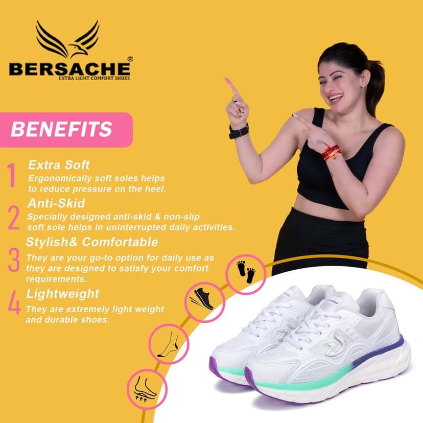 Bersache Premium Sports ,walking,Gym,cricket, Trending Running Shoes For Women's view 2