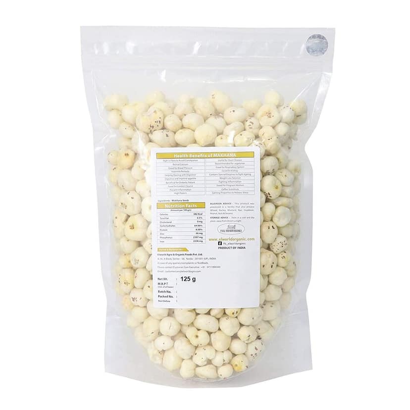 Elworld Agro & Organic Food Products Natural Makhana/Foxnut Premium (125g) view 2