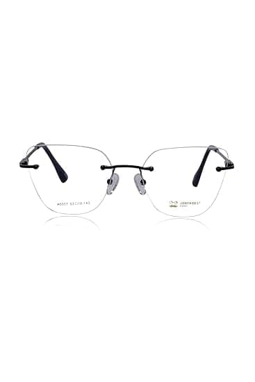 Jodykoes® Premium Rimless Frame for Women and Men: Stylish Cat Eye Spectacle Eyeglasses with Anti-Glare Coating view 2