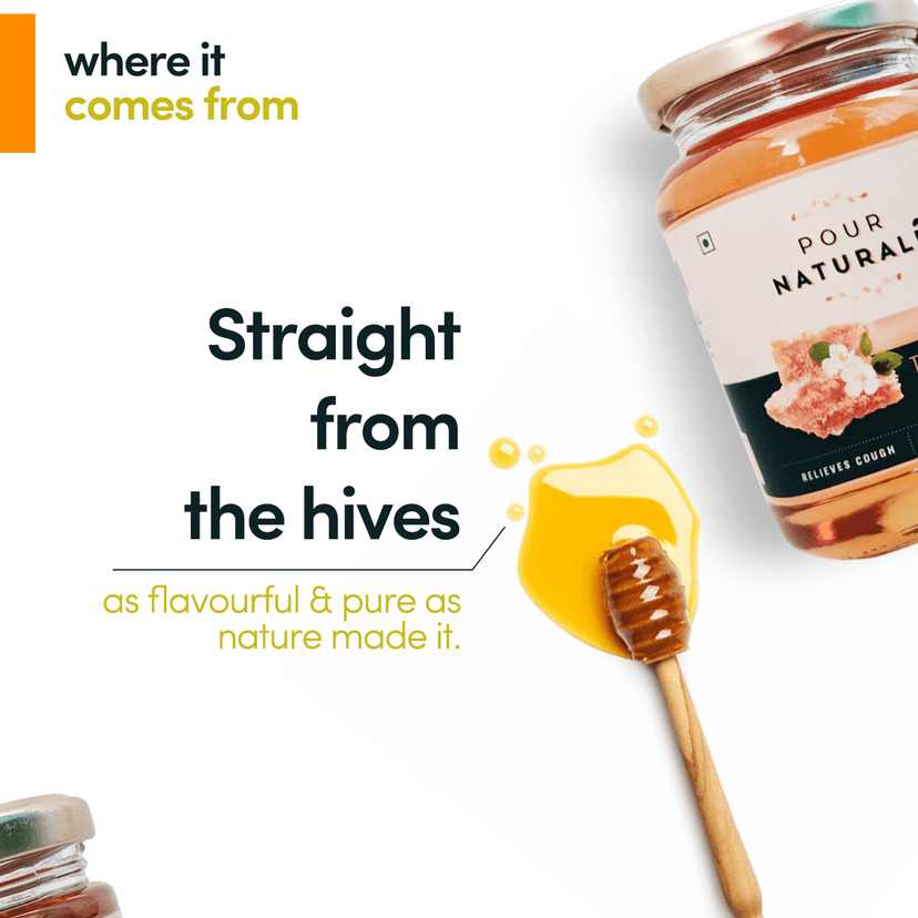 Pour Naturale Honey: Raw Honey | Pure Natural Honey| Helps build immunity and fight diseases | Helps you keep healthy and fit| Glass Jar (500gm) view 2