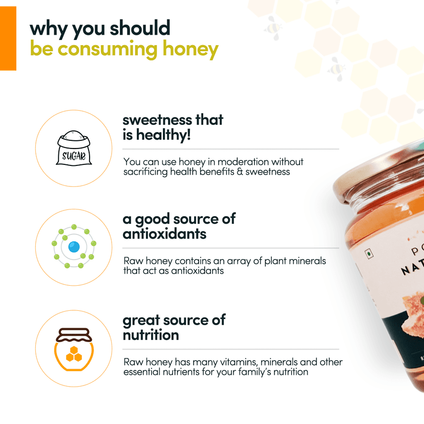 Pour Naturale Honey: Raw Honey | Pure Natural Honey| Helps build immunity and fight diseases | Helps you keep healthy and fit| Glass Jar (500gm) view 3
