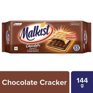 Malkist Chocolate Flavoured Cracker Biscuits - Family Pack, 144 G Pouch