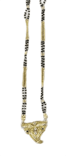 22K Yellow Gold Mangalsutra with Black Beads for Women