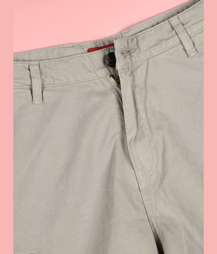 IVOC Women Classic Straight Fit High-Rise Cotton Cargos Trousers view 6