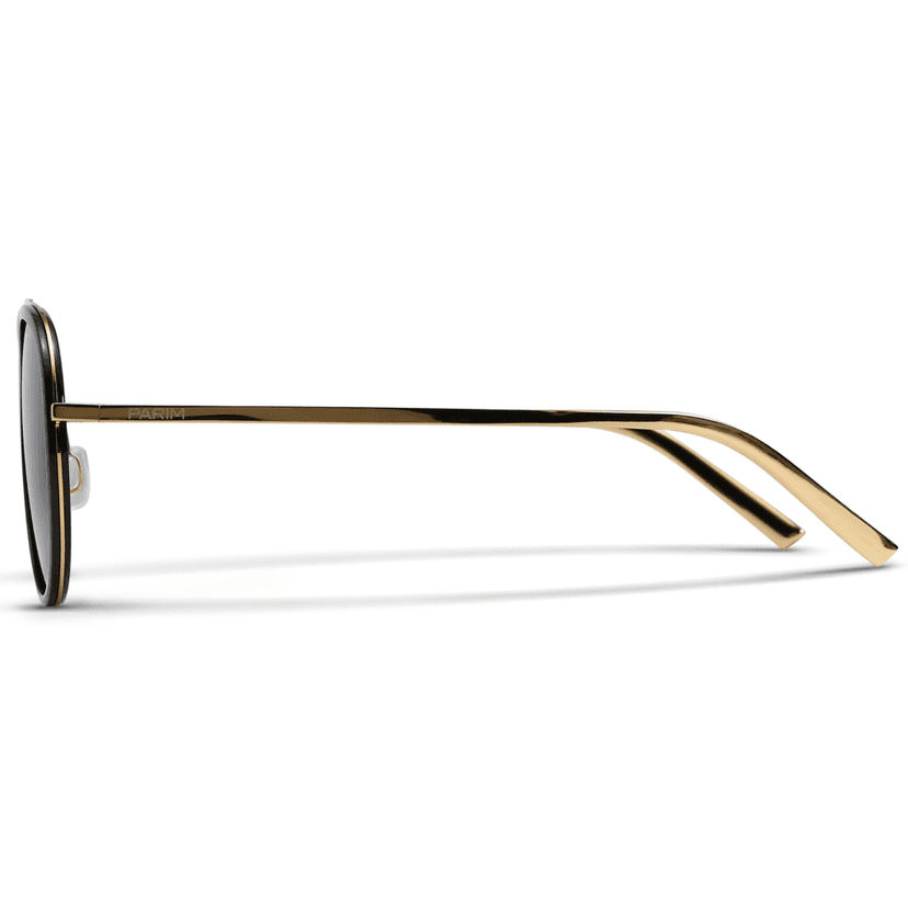 PARIM Polarized Unisex Aviator Sunglasses Golden::Silver Frame / Green Lenses | SKU 11047 B2 view 3