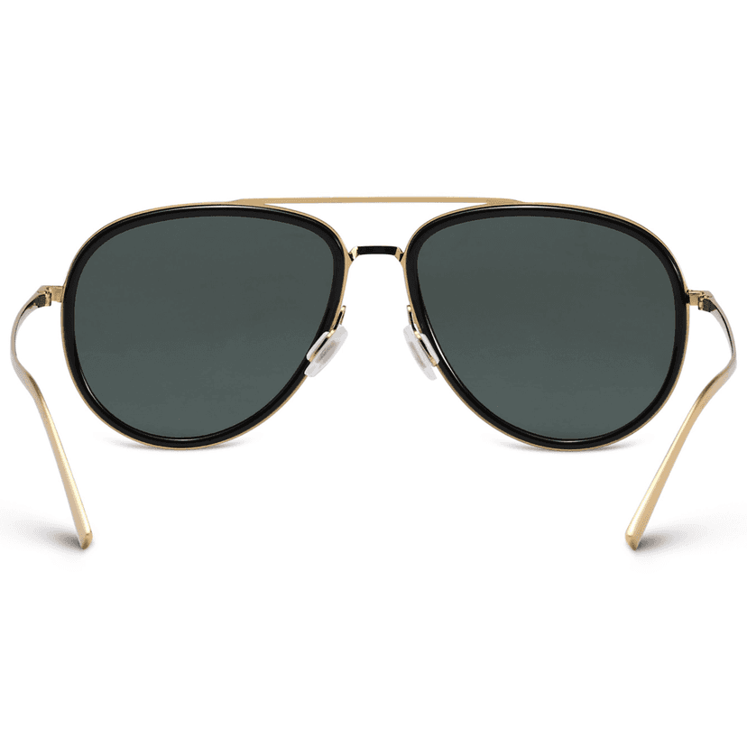 PARIM Polarized Unisex Aviator Sunglasses Golden::Silver Frame / Green Lenses | SKU 11047 B2 view 4