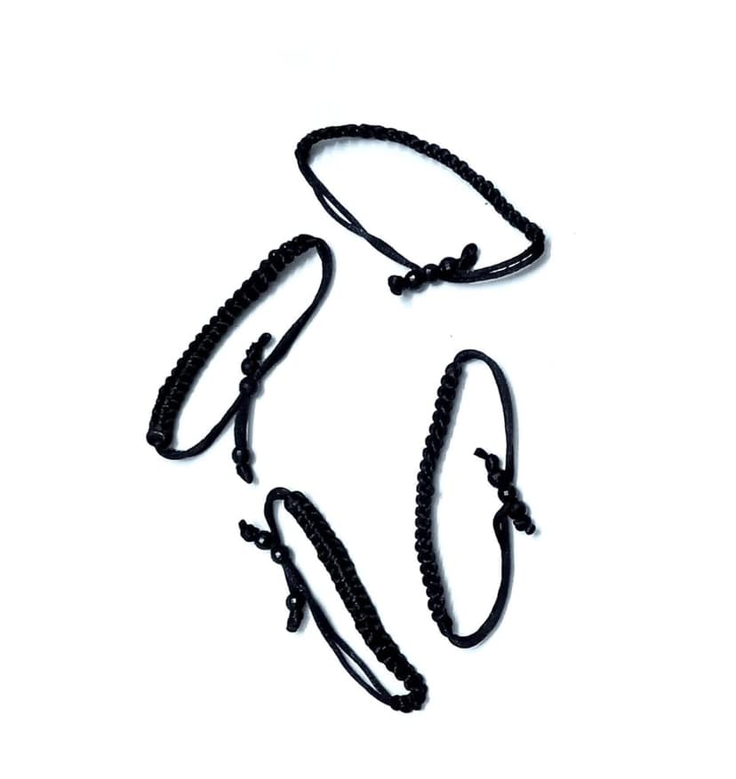 Nawani Handmade Black Dhaga Thread Bracelet For Men Girls And Boys Nazar Bracelets 4 Piece. view 3