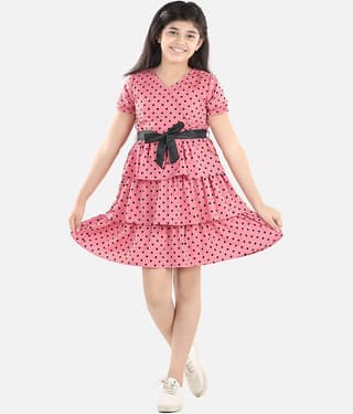 StyleStone Polyester A-line For Girls ( Pack of 1 , Pink )