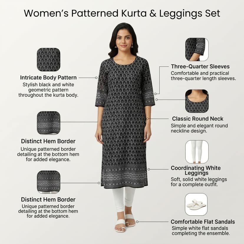 Mom and Me Women's Straight Chikankari Kurta/Kurti, Georgette Fabric, Latest Summer Stylish Wear Lining Design view 4