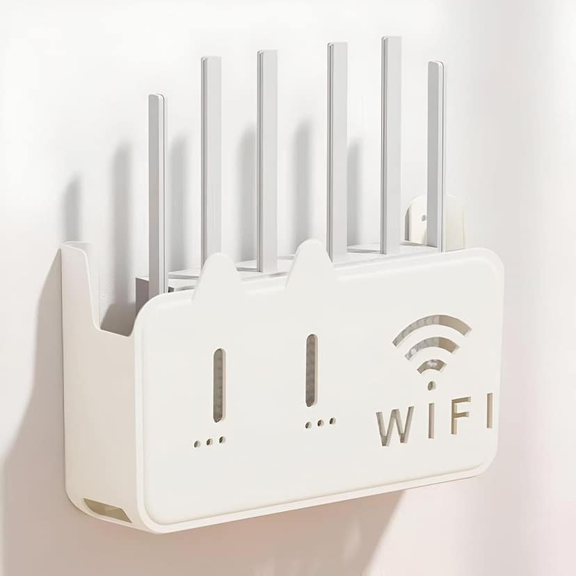 White WiFi Router Box Wall Mount with great Design view 2
