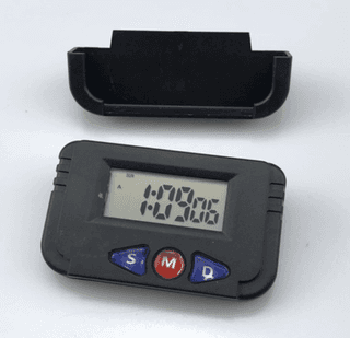 Digital LCD Calendar Clock Watch For Car Dashboard & Desk Clock -Black Portable Timer with Alarm & Stopwatch - Multifunction Clock for Office, Vehicle & Travel