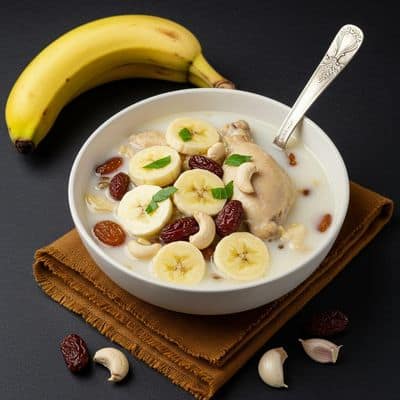 Banana-Buttermilk- Dry Fruits- Garlic Boiled Chicken
