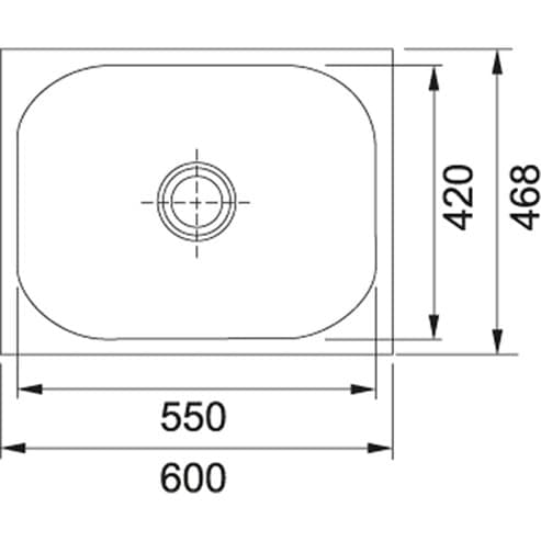 Franke Traditional Single - Without Drain 610 X Grand (24X18) GRX 610 -60 -22 3.5 WWK NOF ND view 2