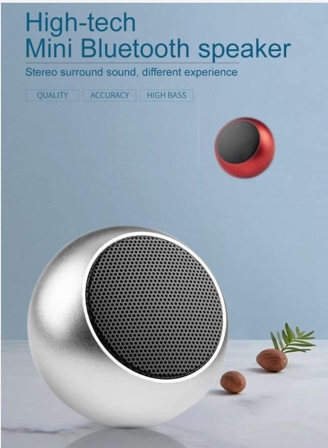 Mini Bluetooth Speaker with TWS Pairing, Compact Metal Body and Powerful Sound Color - Silver view 2