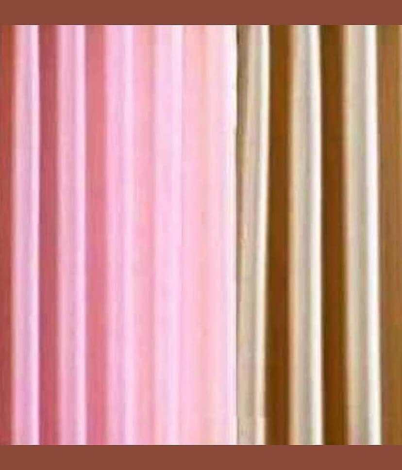 N2C Home Solid Semi-Transparent Eyelet Curtain 7 ft ( Pack of 3 ) - Pink view 2