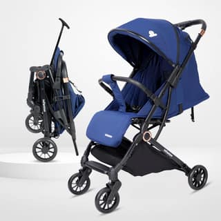 Infantso RIDE-X Premium Baby Stroller / Pram Auto Fold with 5 Points Safety Harness, Multi Level seat Recline & Spacious Cushioned seat, One-Hand Fold and 360 Rotating Wheels, Travel Friendly, Extendable Canopy, Adjustable Footrest, Shock Absorption Whee