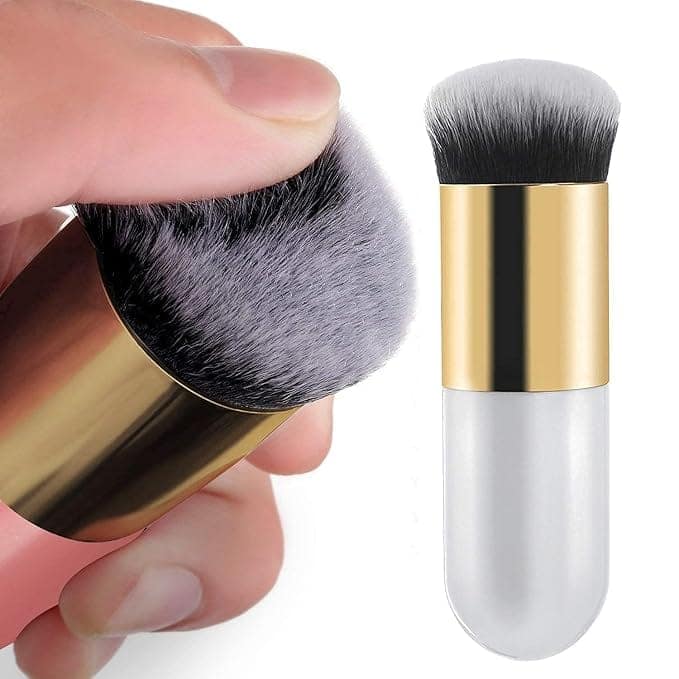 3 Pcs Foundation Round Makeup Brush Flat Top for Face - Perfect For Blending Liquid, Cream or Flawless Cosmetics - Buffing, Stippling, Concealer view 2