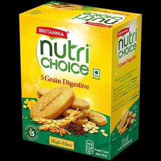 Britannia Nutrichoice 5 Grain Digestive Multigrain Biscuits - High Fibre, 200 G