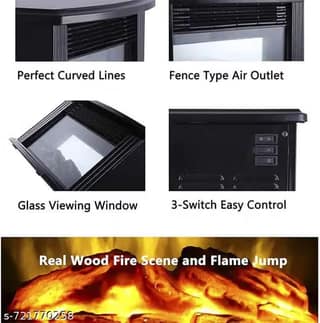 Electric Flame Heater with Realistic Fireplace Effect