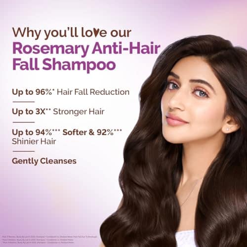 Mamaearth Rosemary Anti-Hair Fall Shampoo With Rosemary & Methi Dana For Reducing Hair Loss & Breakage,Gives Up To 94% Stronger Hair,Up To 93% Less Hair Fall |Sulphate Free Shampoo |For Unisex,600 Ml Mamaearth Rosemary Anti-Hair Fall Shampoo With Rosemar view 2