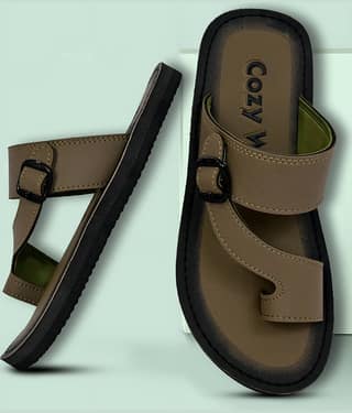 Cozy Wear Black Men's Leather Slipper