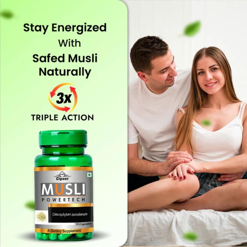 Cipzer Musli Powertech (60 Capsules): Ayurvedic Powerhouse for Vigor, Stamina, and Holistic Vitality view 2
