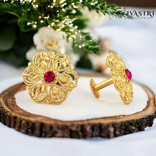 Vivastri Premium Gold Plated Alloy Stud Earrings Combo for Women & Girls Pack of 2 view 2