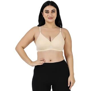 Women's Skin Cotton Rich Non-Padded cloviaa Non-Wired Bra with Double Layered Cups
