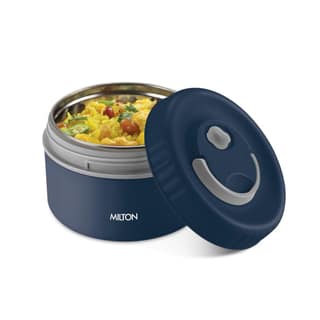 MILTON Snack Box Big I Inner Steel, PU Insulated 510 ml I Leak Proof with Air Vent I Lunch Box for Office Use