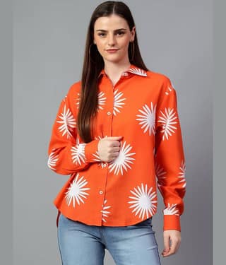 kotty Women Cotton Blend Shirt ( Multicolor )