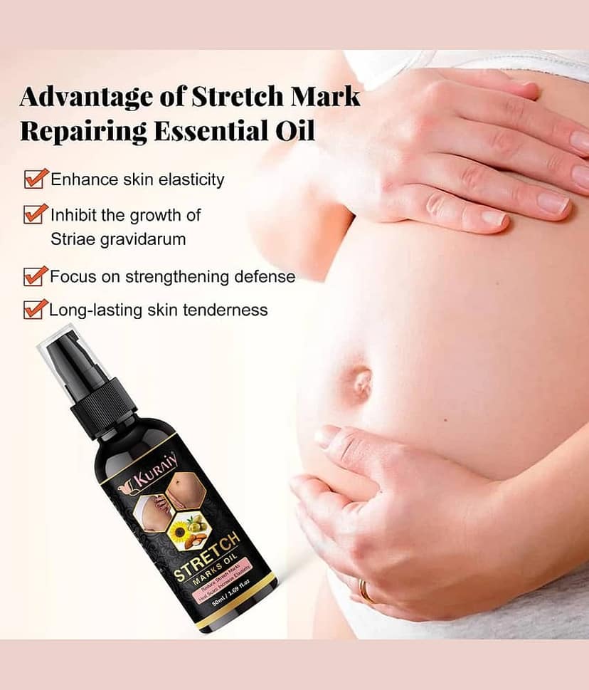 Kuraiy stretch Oil for Stretch Marks Removal Post Pregnancy stretch mark cream oil view 2