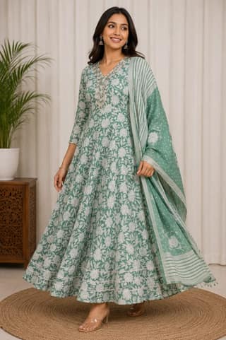 Anarkali Cotton Dress 1 piece each