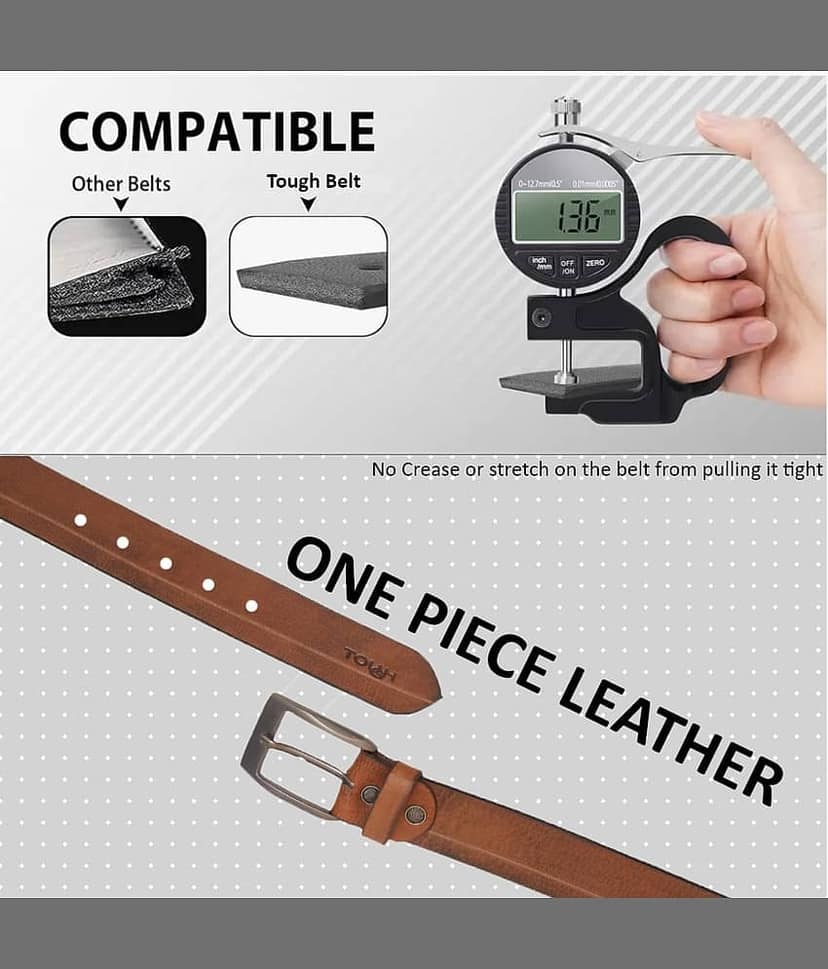 Tough - Tan Leather Men's Formal Belt ( Pack of 1 ) view 2